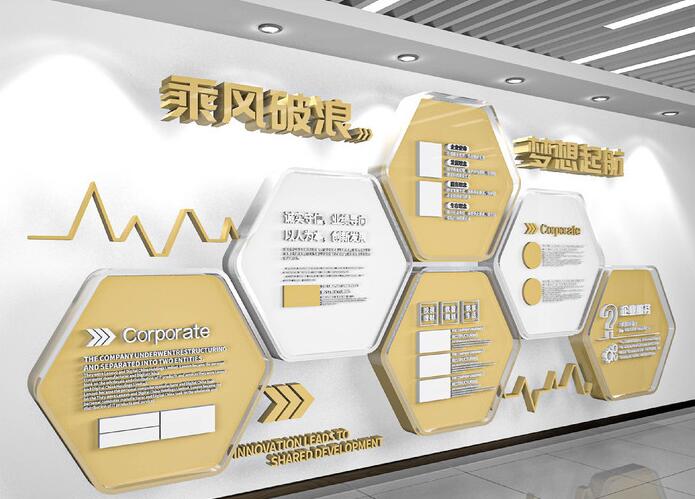 公司文化墻設(shè)計方案模板(圖2) 企業(yè)文化發(fā)展歷程公司文化墻