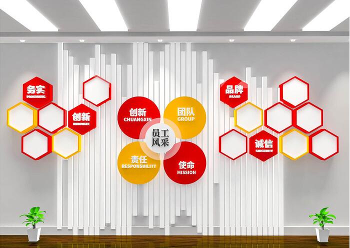 公司文化墻設(shè)計方案模板(圖3) 企業(yè)員工照片員工風(fēng)采公司文化墻