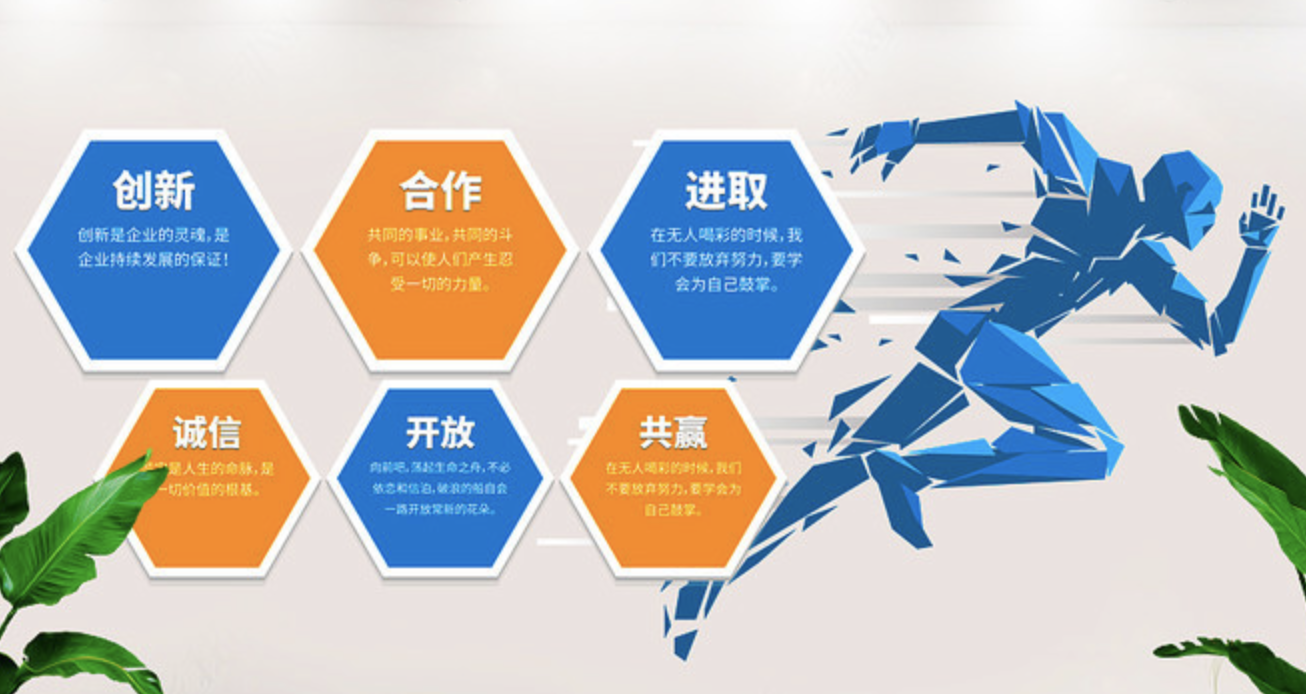高端大氣創(chuàng)新企業(yè)辦公室文化墻設計